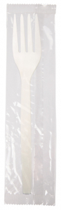7" Fork - Plant Starch Cutlery - Individually Wrapped