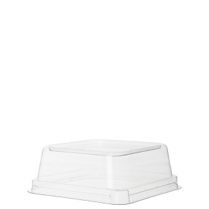 WorldView™ 100% Recycled Content Lid, Fits 5in Square Sugarcane Take-Out Containers