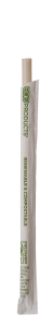 Renewable & Compostable 7.5" Natural White Wrapped PHA Straws